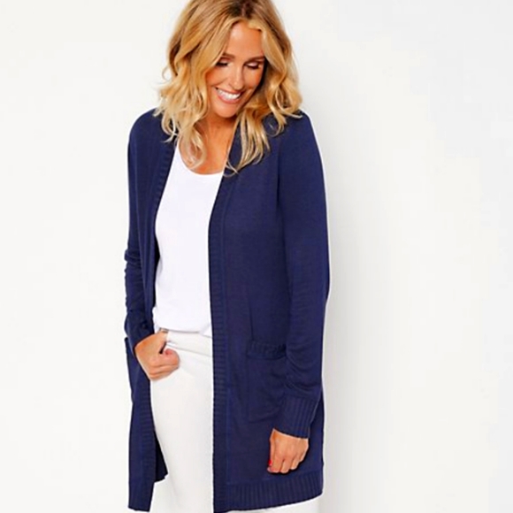 New Kim Gravel Lightweight Long Hacci Knit Cardi Sweater Duster Fall Ready 4X - Picture 2 of 10